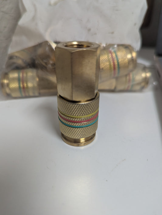 Tru-flate Brass U-style Universal Coupler 1/4 In. Female 10 Pcs