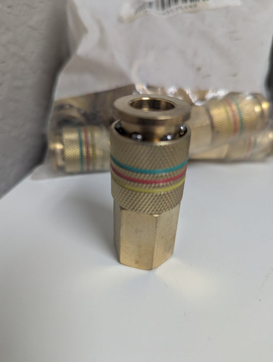 Tru-flate Brass U-style Universal Coupler 1/4 In. Female 10 Pcs