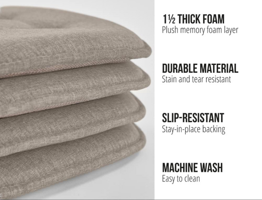 Gorilla Grip Tufted Beige Chair Cushion